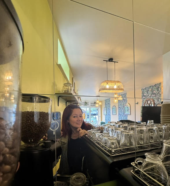 Anda behind the counter at Bright's Cafe Bristol